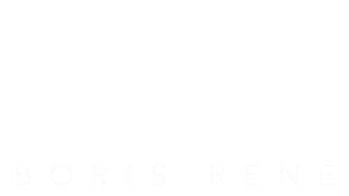 Boris René white logo