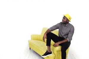 Boris René with yellow hat